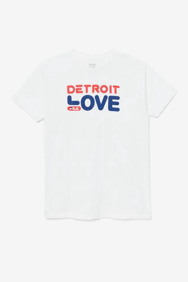 Camisetas Fila Homem Branco - Fila Detroit Love Portugal Lisboa,WZEM-67938